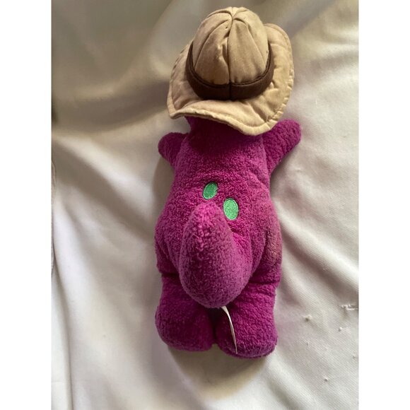 Vintage Barney Purple Dinosaur Plush Toy With Hat 1999 Poly-Filled 12" Collectib - Picture 10 of 11